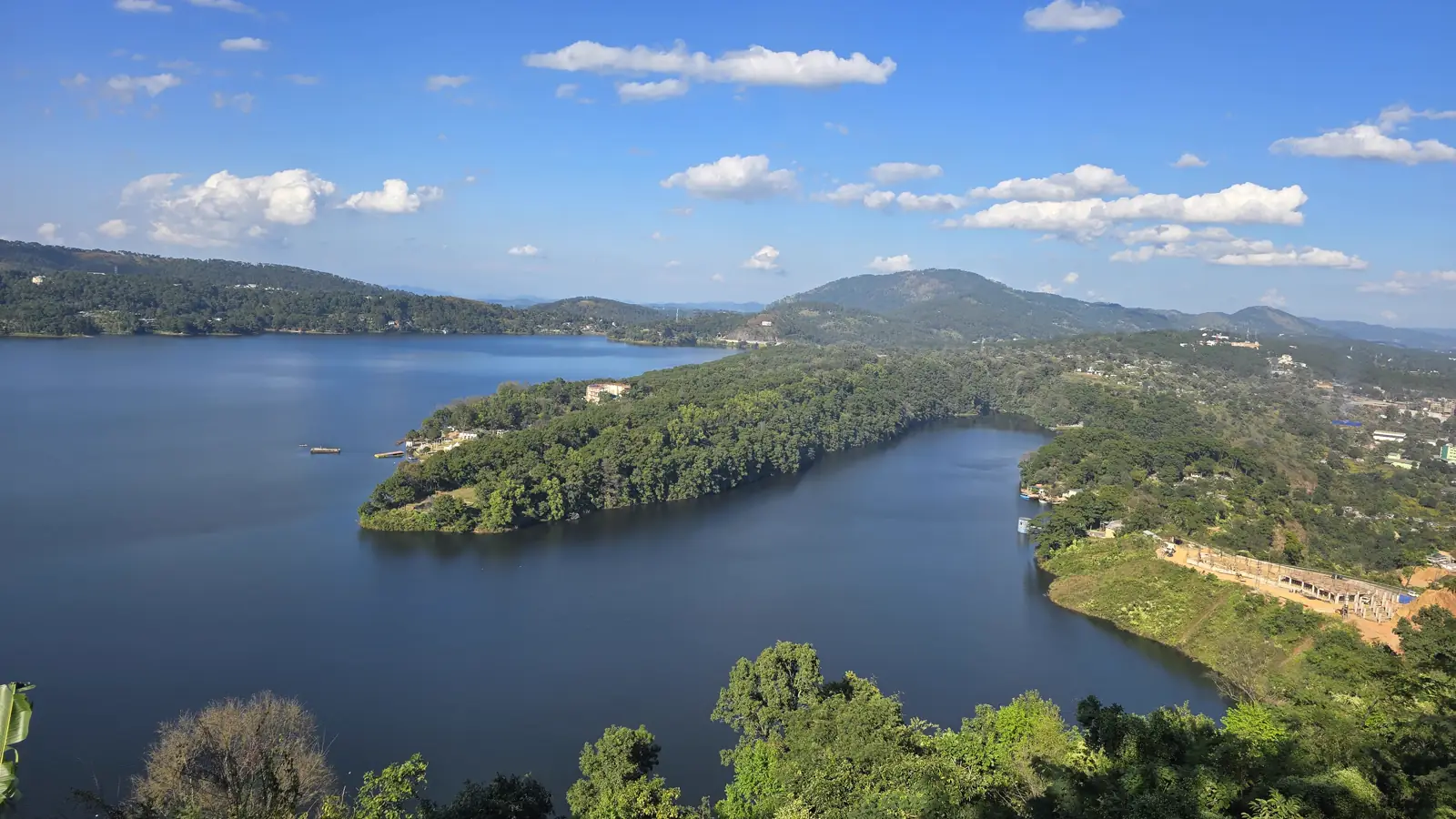 Umiam Lake (Barapani) shimmering at dusk on the outskirts of Shillong, Meghalaya